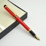 Stylo a plume en iridium, s�rie allemande, style classique, clip dor�, mode, pointe moyenne d'�criture, ...