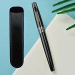 Stylo a plume de luxe en acier inoxydable 2043, m�tal gris noir, plume a pointe moyenne coud�e, stylo ...