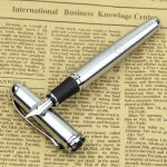 Stylo - plume de luxe en acier inoxydable, argent, moyen 18kgp, plume d'école, nom de bureau, stylo a ... Stylo - plume de luxe en acier inoxydable, argent, moyen 18kgp, plume d'école, nom de bureau, stylo a ...