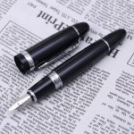 Stylo plume m noir et argent, nouveaut� 159, plume epaisse, q1jc