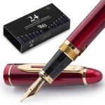 Stylo plume majesti (or rouge), etui de luxe, finition chromée, 24 cartouches d'encre iridium pointe ... Stylo plume majesti (or rouge), etui de luxe, finition chromée, 24 cartouches d'encre iridium pointe ...