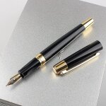 Stylo a plume en m�tal 8017 de haute qualit�, stylo a encre noir dor� business, papeterie scolaire et ...