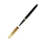 Stylo a plume en m�tal, pointe dor�e 0. 38 / 0. 8 courb�e, belle texture d'arbre, excellente ecriture, ...
