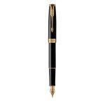Stylo plume - parker - sonnet - laque noire - attributs dors - plume fine