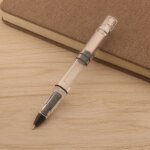 Stylo plume a piston de haute qualit, stylo gel, transparent, blanc, ecole, etudiant, bureau, stylos ...