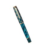 Stylo plume a piston en rsine 14 - dian n7, ef, f, m, longue plume de couteau, beau capuchon totem paon ...