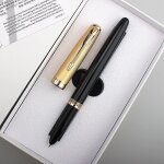 Stylo a plume pro r�tro, capuchon en cuivre, tonneau en bois, clip de fl�che en or, pointe d'�criture ...