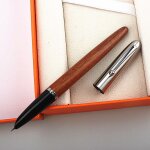 Stylo a plume r�tro a capuche 0. 38mm, 1 pi�ce, stylos a encre en m�tal / bois pour l'�criture, fournitures ...