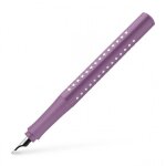 Stylo plume - violet avec strass - rechargeable - grip sparkle - faber - castell