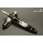 Stylo a plume x450 / 450, noir et or givr�, a bec large de 0, 7mm