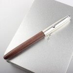 Stylo a pointe fine en acier inoxydable, vintage, tonneau en bois, stylos a encre, bureau, banque, ecole, ... Stylo a pointe fine en acier inoxydable, vintage, tonneau en bois, stylos a encre, bureau, banque, ecole, ...