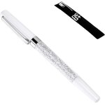Stylo roller de qualité avec cristaux (blancs). pochette et recharge incluses. Stylo roller de qualité avec cristaux (blancs). pochette et recharge incluses.