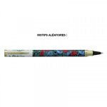 Stylo roller - encre bleue effa�able - rechargeable - motifs tropicaux color�s - rollink
