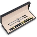 Stylo roller de luxe en mtal pour homme et femme, encre noire de 1 mm, pour la fte des pres, coffret ...
