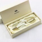 Stylo roller de luxe avec recharge d'encre, stylo a signature blanc a clip dragon de style classique, ...