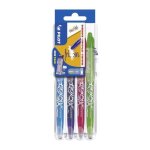 Stylo roller pilot frixion ball effa�able ecriture fine - set de 4 couleurs fun - assorties