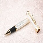 Stylo roller a pointe moyenne, blanc perle, pour bureau, nouveau, 1200