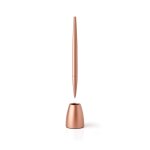 Stylo roller sur socle en aluminium rose