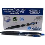 Stylo roller uni - ball signo umn - 207e bleu 0, 7 mm - bo�te de 12