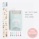 Stylo surligneur de couleur morandi a pointe souple, 6 couleurs / ensemble, unique, pour marqueurs scolaires, ...