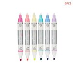 Stylo surligneur effa�able a double t�te, stylo stylo fluorescent a craie liquide pour dessin, papeterie ...