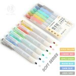 Stylo surligneur r�tractable, rechargeable, couleur pastel, fluo, doux, r�tro, fluorescent, pour l'�cole, ...
