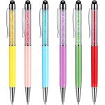 Stylus for tablets 6 pack 2 in 1 capacitive ballpoint pen black ink and universal stylus pens for mobile ...