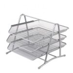 Support anti - rouille 3 couches en m�tal, bureau d'entr�e large, porte - documents, plateau a fichiers, ...