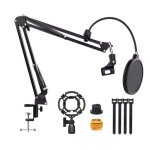 Support de bras de fl�che de microphone, support de ciseaux a suspension r�glable avec adaptateur de ...