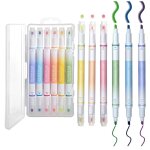 Surligneurs 12 couleurs assorties, lot de 6, pointes a double ciseau, sans saignement, sans frottis, ... Surligneurs 12 couleurs assorties, lot de 6, pointes a double ciseau, sans saignement, sans frottis, ...