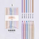 Surligneur a double pointe 6 couleurs, stylo brosse pour la protection des yeux, marqueur mildliner, ...