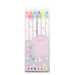 Surligneur effaable a double tte 6 pices, ensemble de marqueurs de couleur bonbon