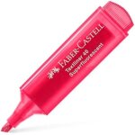 Surligneur - faber - castell - textliner 1546 - rouge - rechargeable - lot de 10 pi�ces