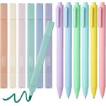 Surligneurs pastel, 6 colori surligneur marqueurs paste + 5 stylos encre gel noire + note autocollante, ... Surligneurs pastel, 6 colori surligneur marqueurs paste + 5 stylos encre gel noire + note autocollante, ...