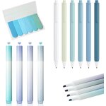 Surligneurs pastel, 6 colori surligneur marqueurs paste + 6 stylos a encre gel noire + note autocollante, ...