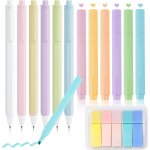 Surligneurs pastel, 6 colori surligneur marqueurs paste + 6 stylos encre gel + note autocollante, esth�tiques ...