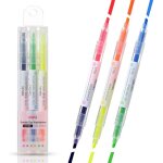 Surligneurs pastel a double ciseau, 6 couleurs assorties, ensemble de stylos bible, sans saignement, ...