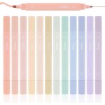 Surligneurs pastel, double pointe, 12 couleurs, marqueurs bibliques sans bavure, 70924