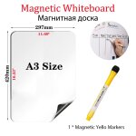 Tableau blanc magntique a3 avec 8 marqueurs de documents, lingette sche, hebdomadaire, mensuel, licence, ...