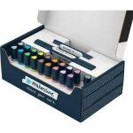 Tableau - paperboard schneider paint - it 040 lot de 2 marqueurs ronds et pinceaux v2 - 27 couleurs assorties ...