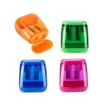 Taille - crayon transparent couleur plastique taille - crayon gomtrique double trou croquis taille ...