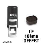Tampon encreur le 10eme offert colop printer r12 12mm noir