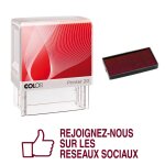 Tampon encreur rejoignez nous r�seaux sociaux colop printer 20 38x14mm rouge