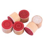 Tampon rond r�utilisable, 6 pi�ces, compact et fiable, pour bricolage, motif floral, durable, exquis, ...