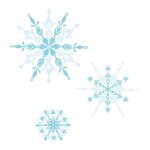 Tampons transparents flocons de neige 6 pcs