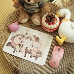 Tapis de bureau antid�rapant, gris, orange, chat, pour ordinateur, table, clavier, souris, couchage, ...