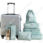 Td 6 pices sac de rangement valise vtements finition sac couleur unie vtements emballage sac portable ...
