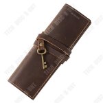 Td� etui a crayons peau de vache stylo rideau en cuir stylo sac simple litt�raire stylo rideau multi ...