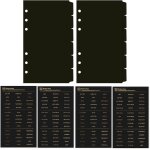 Teppc - 12 feuilles noir intercalaires a6 plastique, pour classeur a6 6 anneaux, séparateurs a6 planificateur, ... Teppc - 12 feuilles noir intercalaires a6 plastique, pour classeur a6 6 anneaux, séparateurs a6 planificateur, ...
