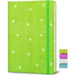 Teppc - carnet de notes a5 vert lign, 21x14, 5cm 80 feuilles cahier a glitter brillante journal intime ...